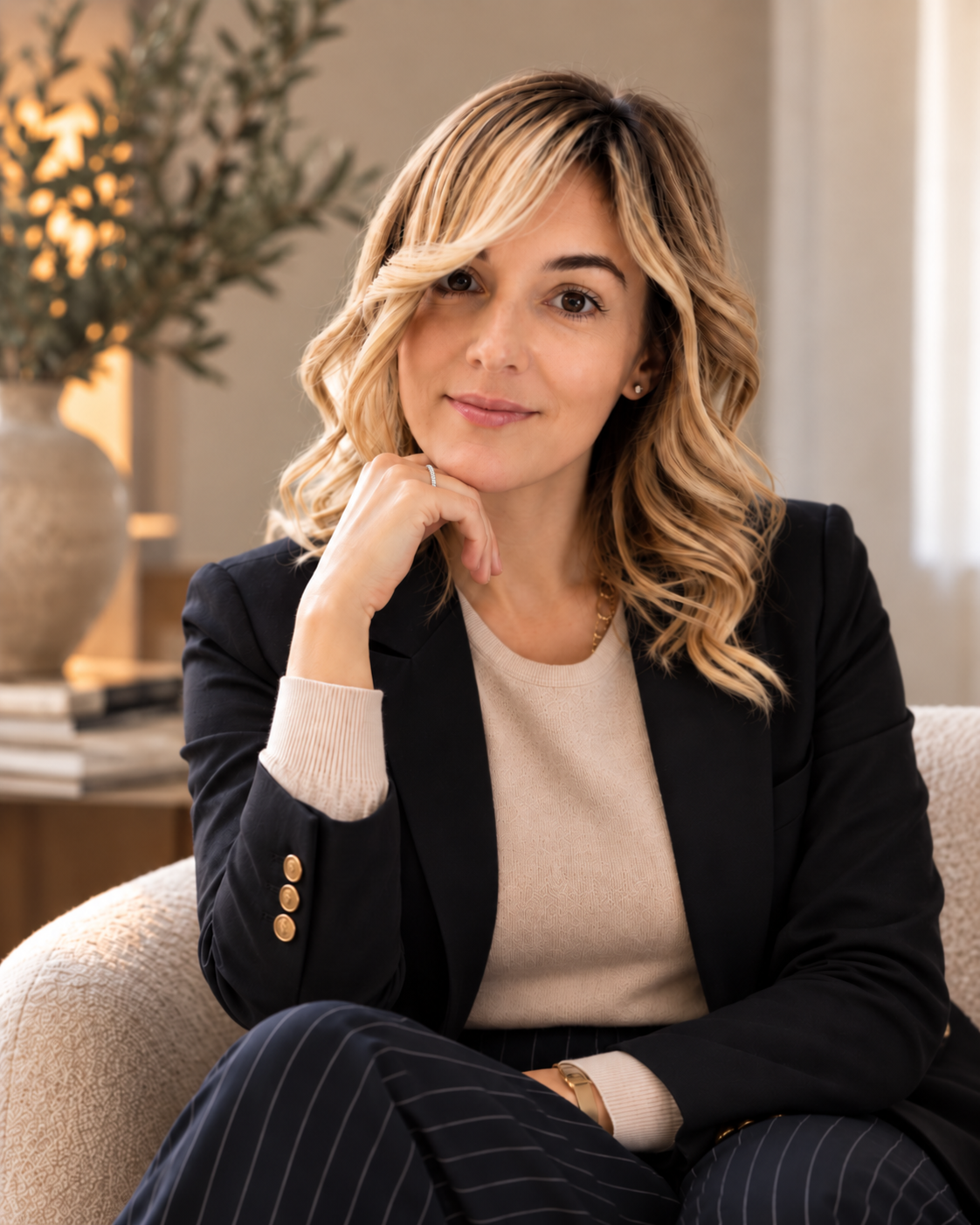 Ritratto di Valentina Tutino con la mano al mento